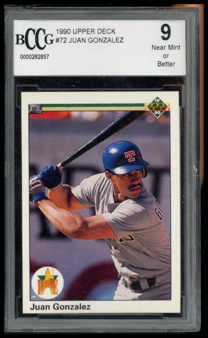 1990 Upper Deck #72 Juan Gonzalez BCCG 9