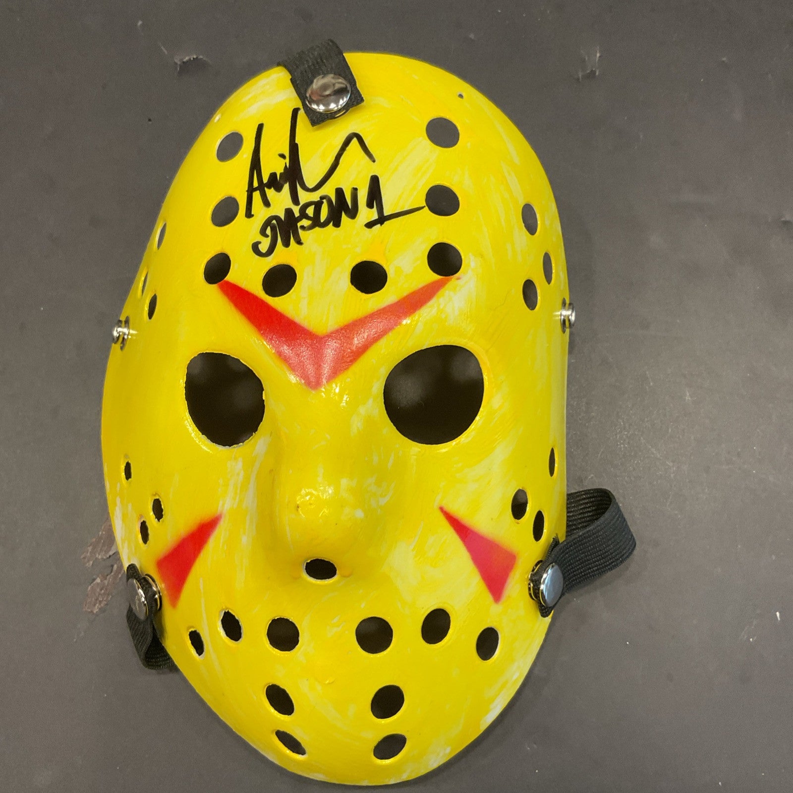 Ari Lehman Jason Autographed  “Jason” Yellow Mask Beckett Witnessed