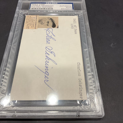 Charlie Gehringer Signed Autographed Index Card PSA DNA Slabbed Tigers HOF