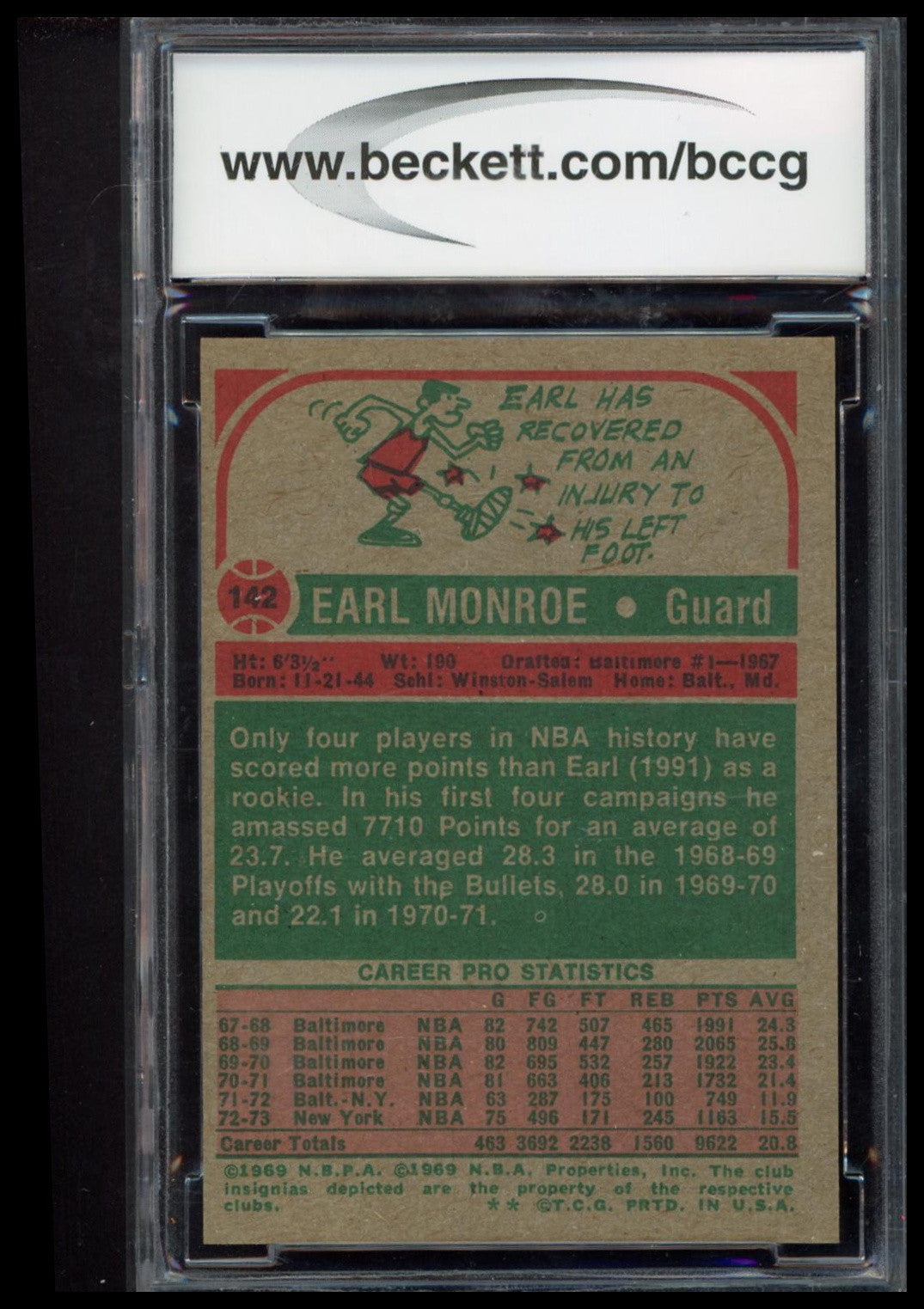 1973-74 Topps #142 Earl Monroe SGC 9