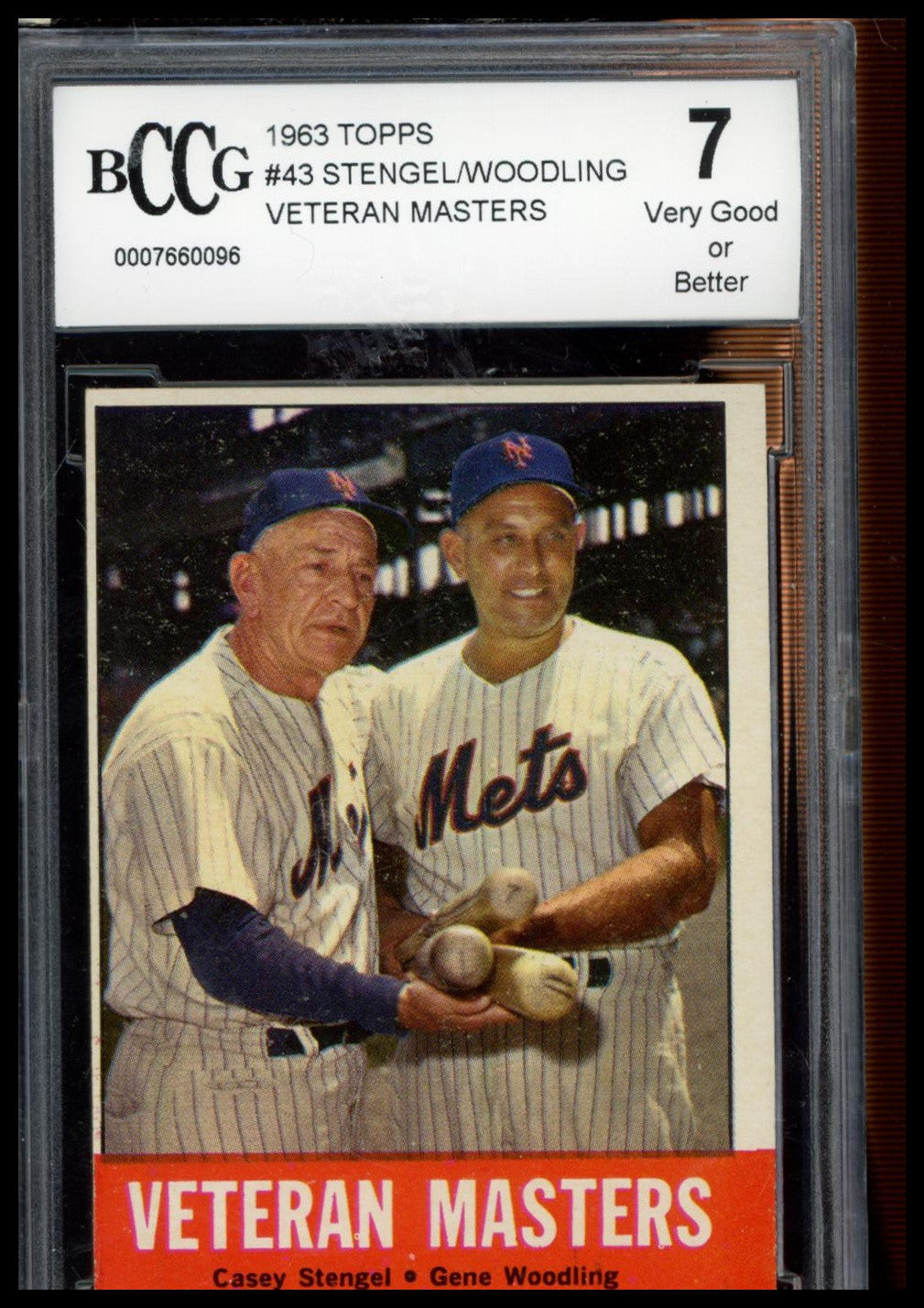 1963 Topps #43 Veteran Masters (Casey Stengel / Gene Woodling)