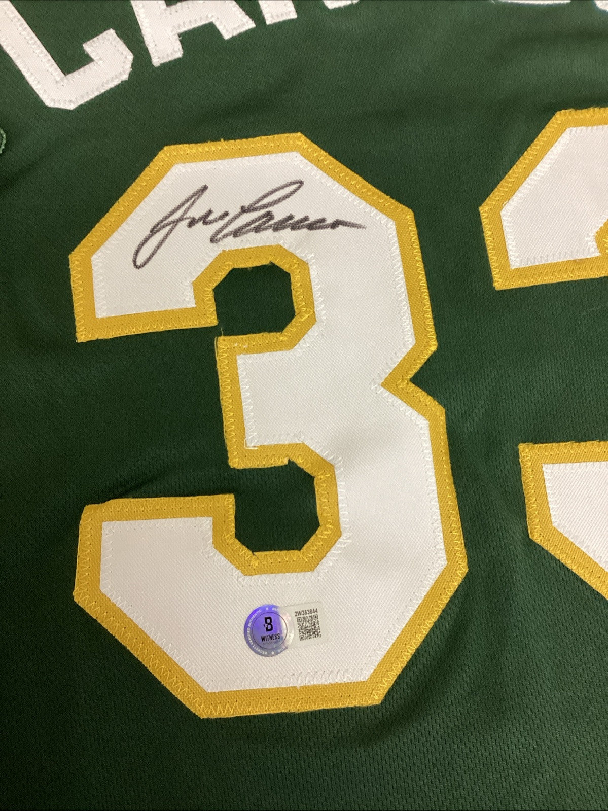 Jose Canseco Signed Auto Custom Jersey Beckett Witness BAS COA
