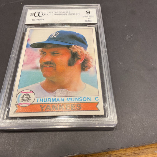 1979 OPG #157 Thurman Munson Beckett grade 9