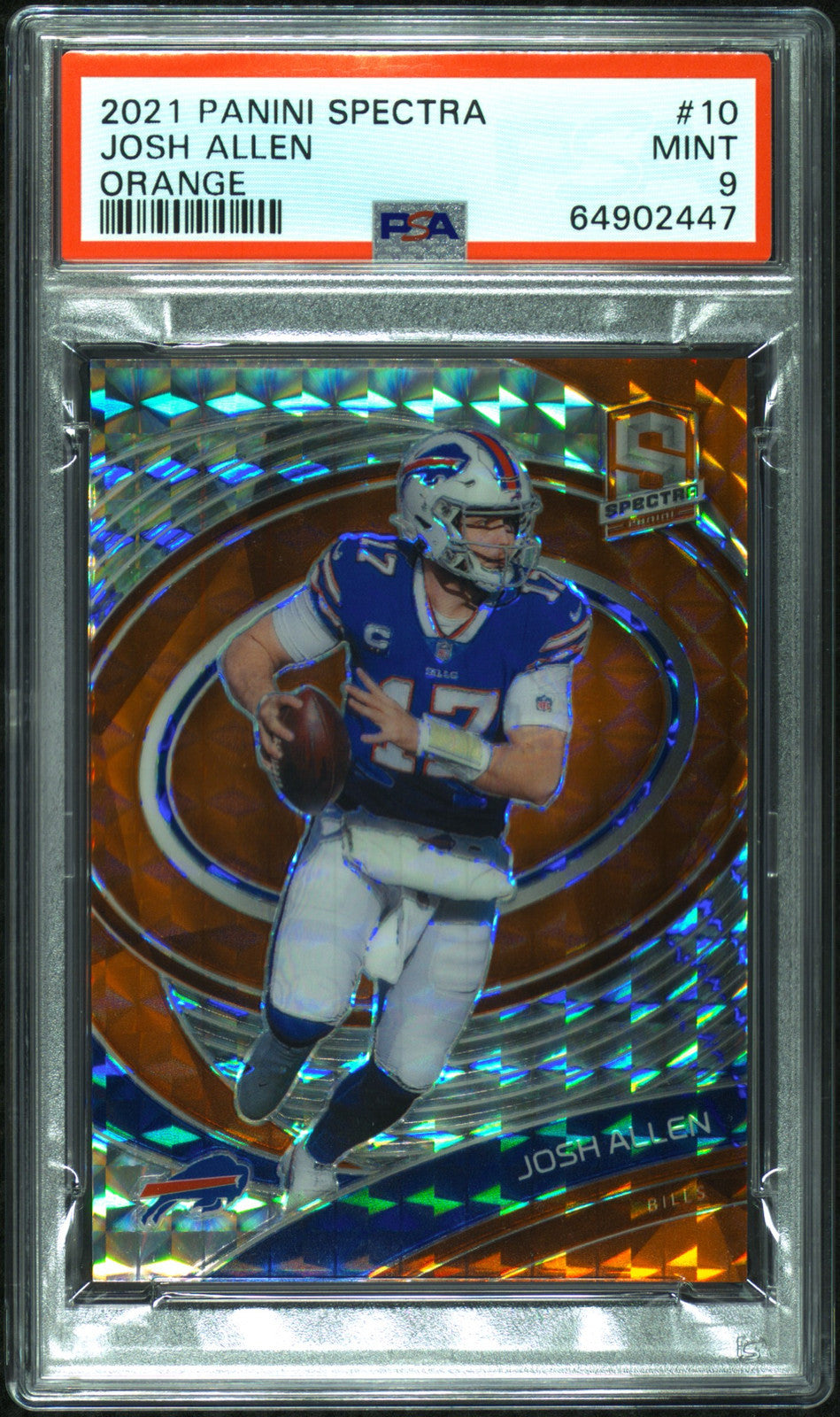 2021 Panini Spectra #10 Josh Allen Orange PSA 9