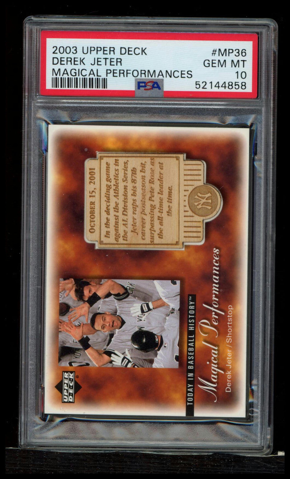 2003 Upper Deck Magical Performances #MP36 Derek Jeter Magical Perform PSA 10