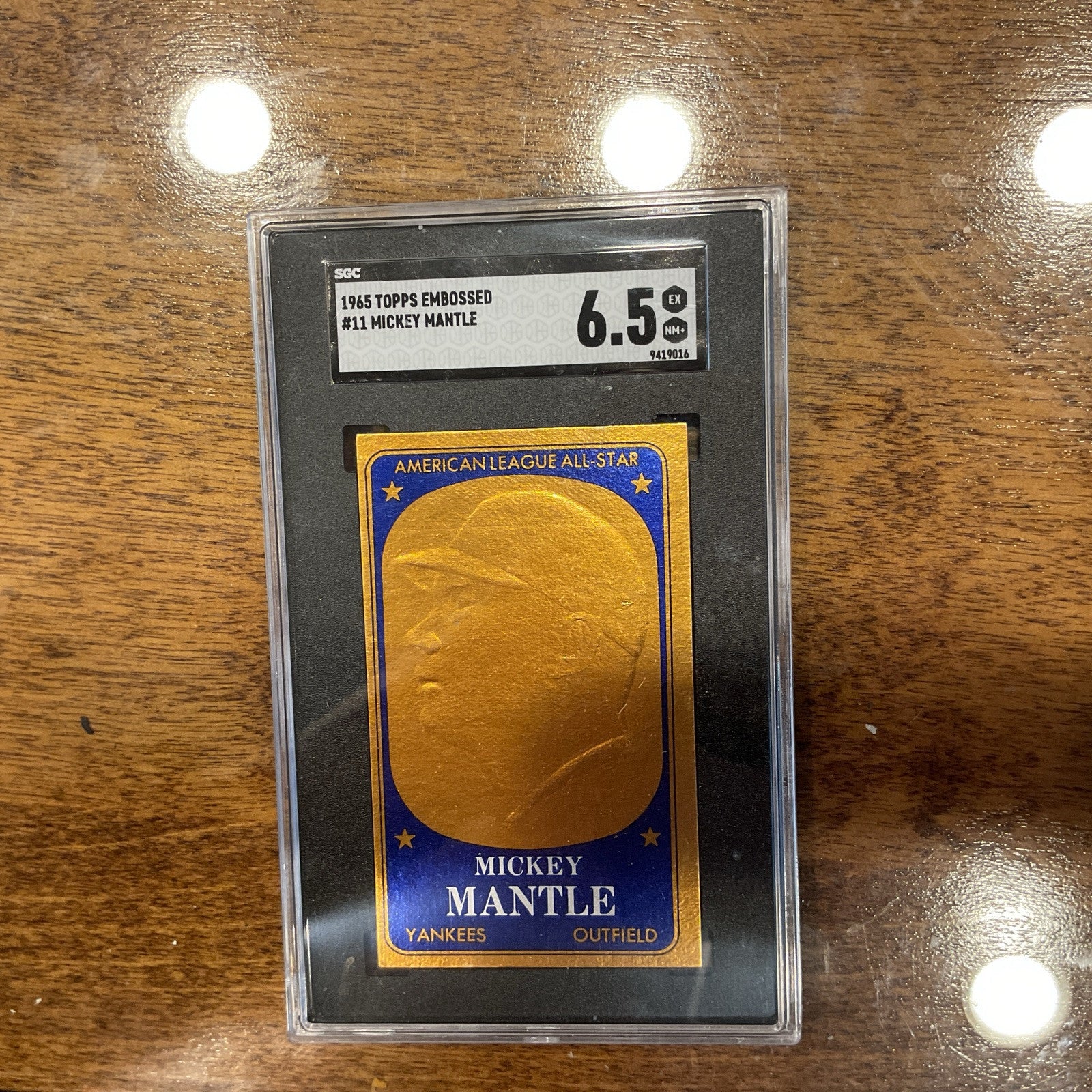 1965 Topps Embossed Number 11 Mickey Mantle SGC 6.5