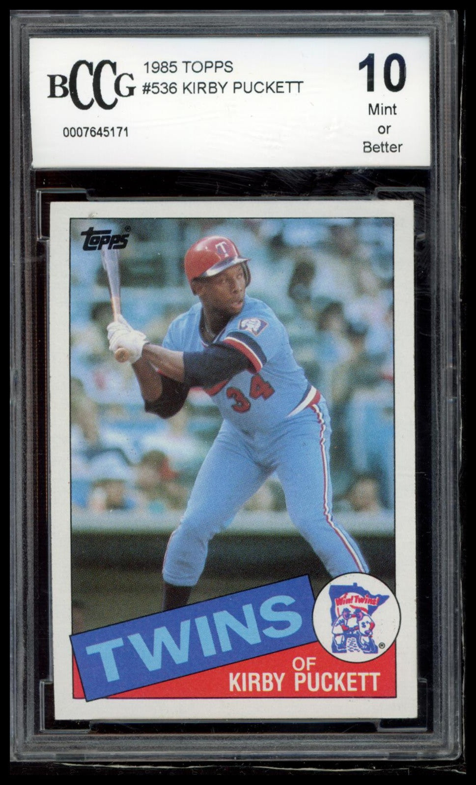 1985 Topps #536 Kirby Puckett BCCG 10