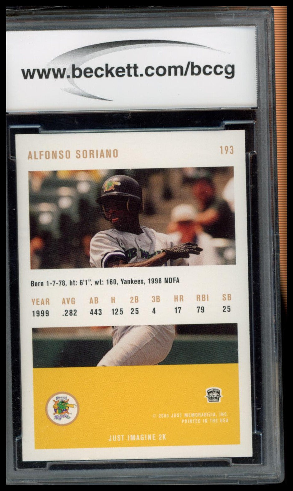 2000 Just - Gold #193 Alfonso Soriano BCCG 9
