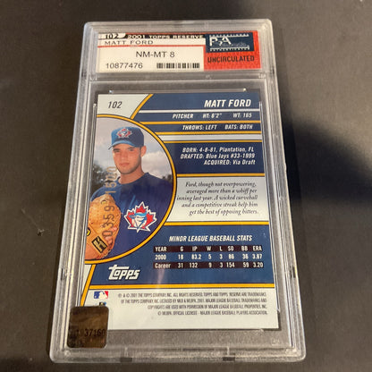 2001 Topps Reserve #102 Matt Ford Psa 8 Signature( Uncirculated)