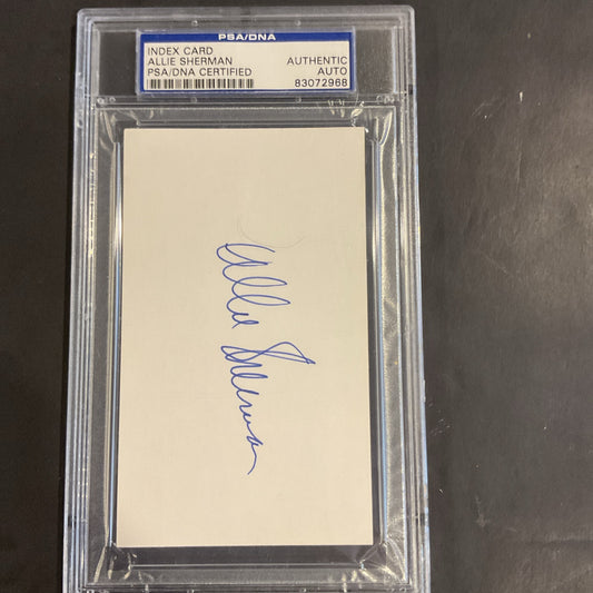Allie Sherman Autographed Index Card PsaDna Certified