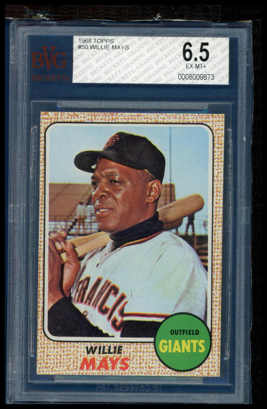 1968 Topps #50 Willie Mays BVG 6.5