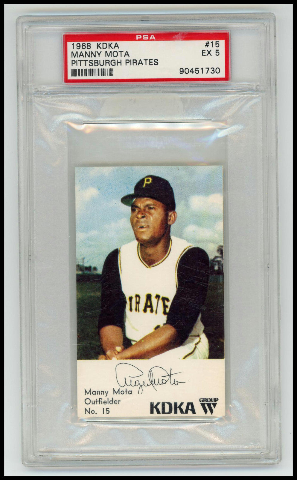 1968 Kdka Pittsburgh Pirates #15 Manny Mota Pittsburgh Pirates PSA 5