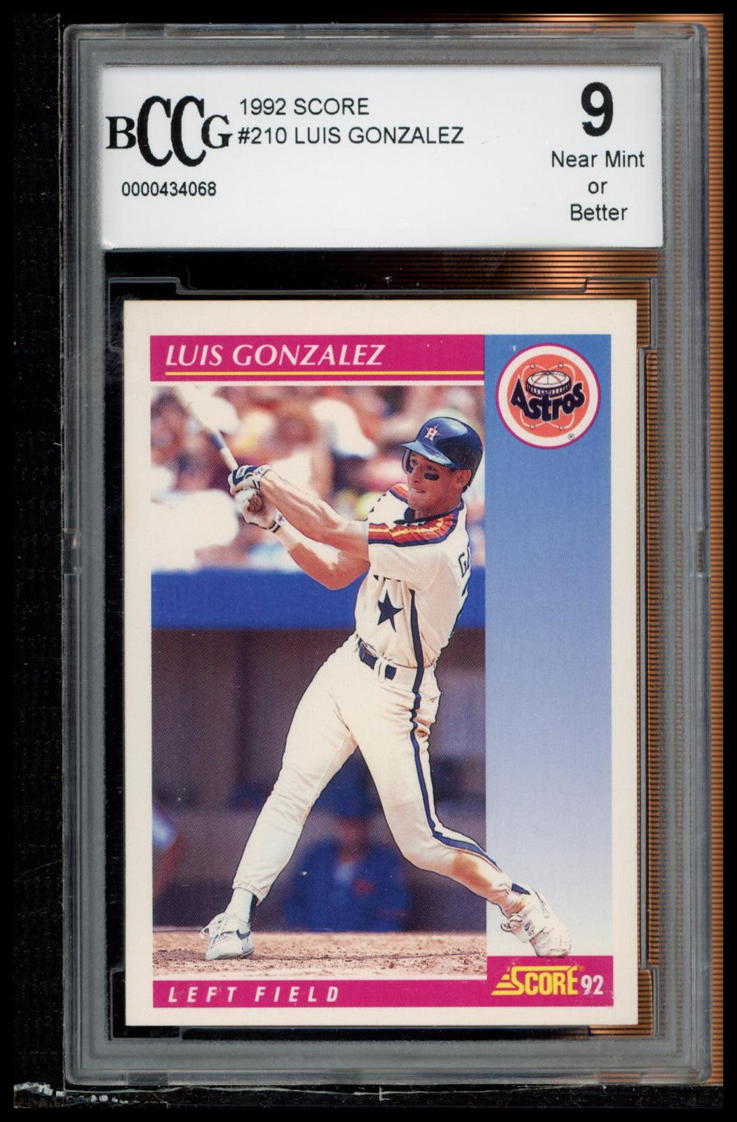 1992 Score #210 Luis Gonzalez BCCG 9