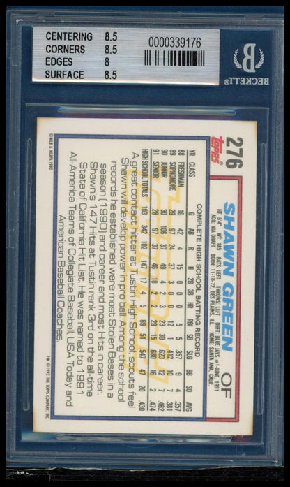 1992 Topps #276 Shawn Green Gold BGS 9