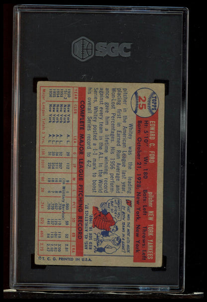 1957 Topps #25 Whitey Ford SGC 1