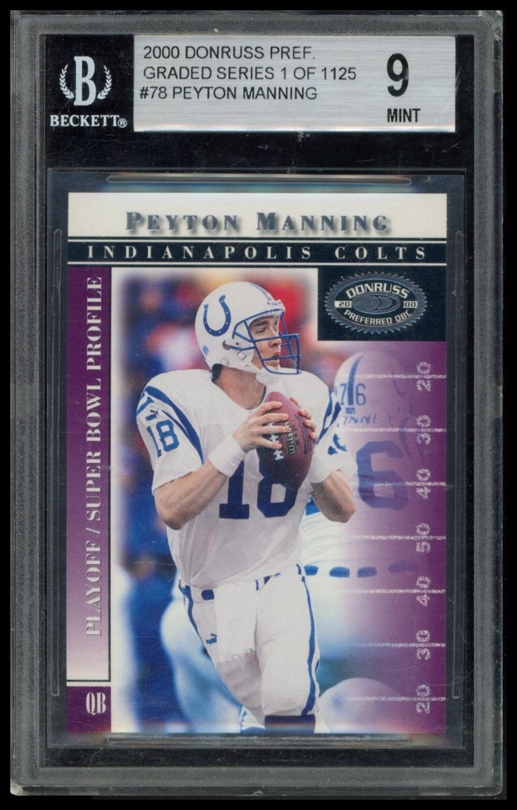 2000 Donruss Preferred #78 Peyton Manning BGS 9