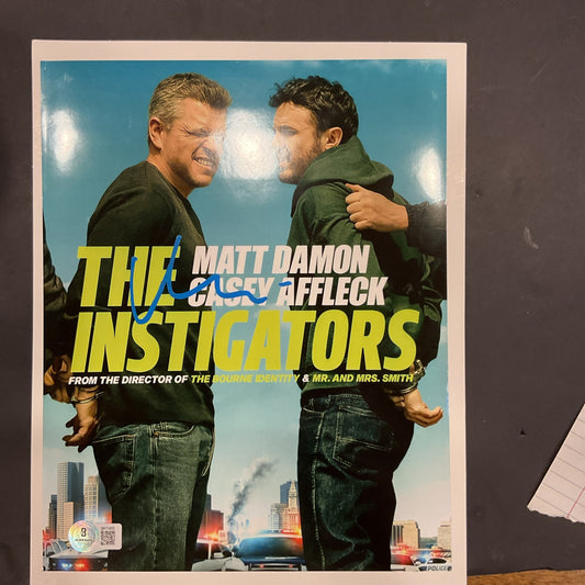 Matt Damon Autographed 8 X 10 Poster The Instigators Beckett Witnessed