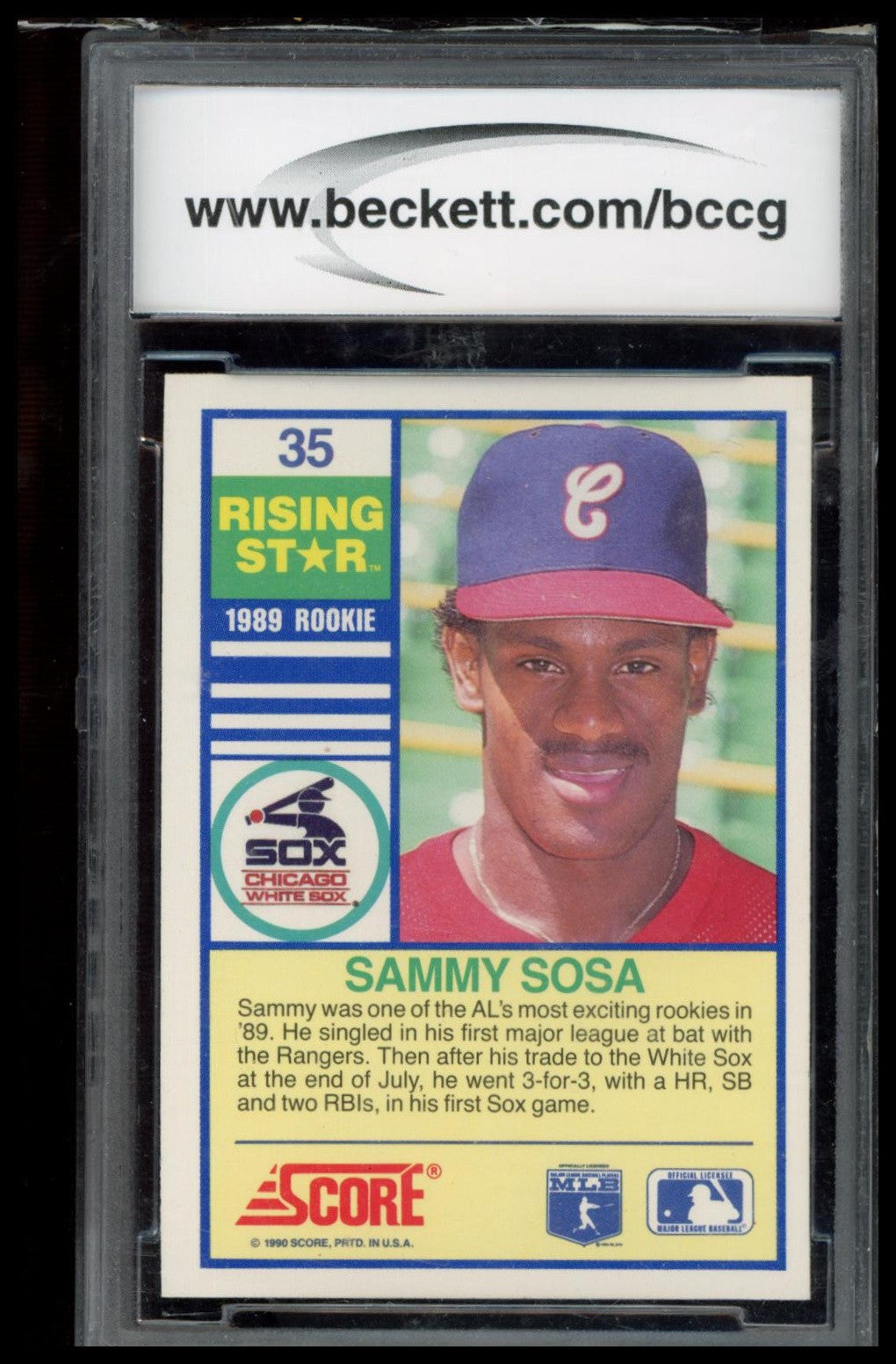 1990 Score Rising Stars #35 Sammy Sosa BCCG 9