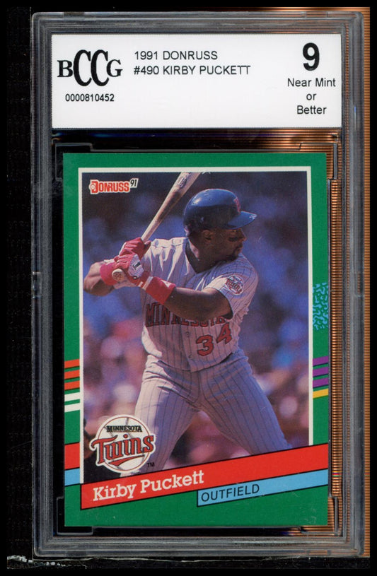 1991 Donruss #490b Kirby Puckett BCCG 9