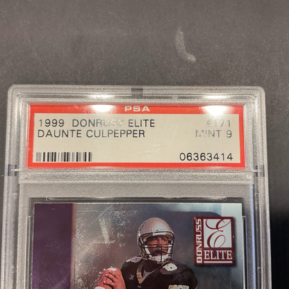 Daunte Culpepper Rookie Card 1999 Donruss Elite #171 PSA 9