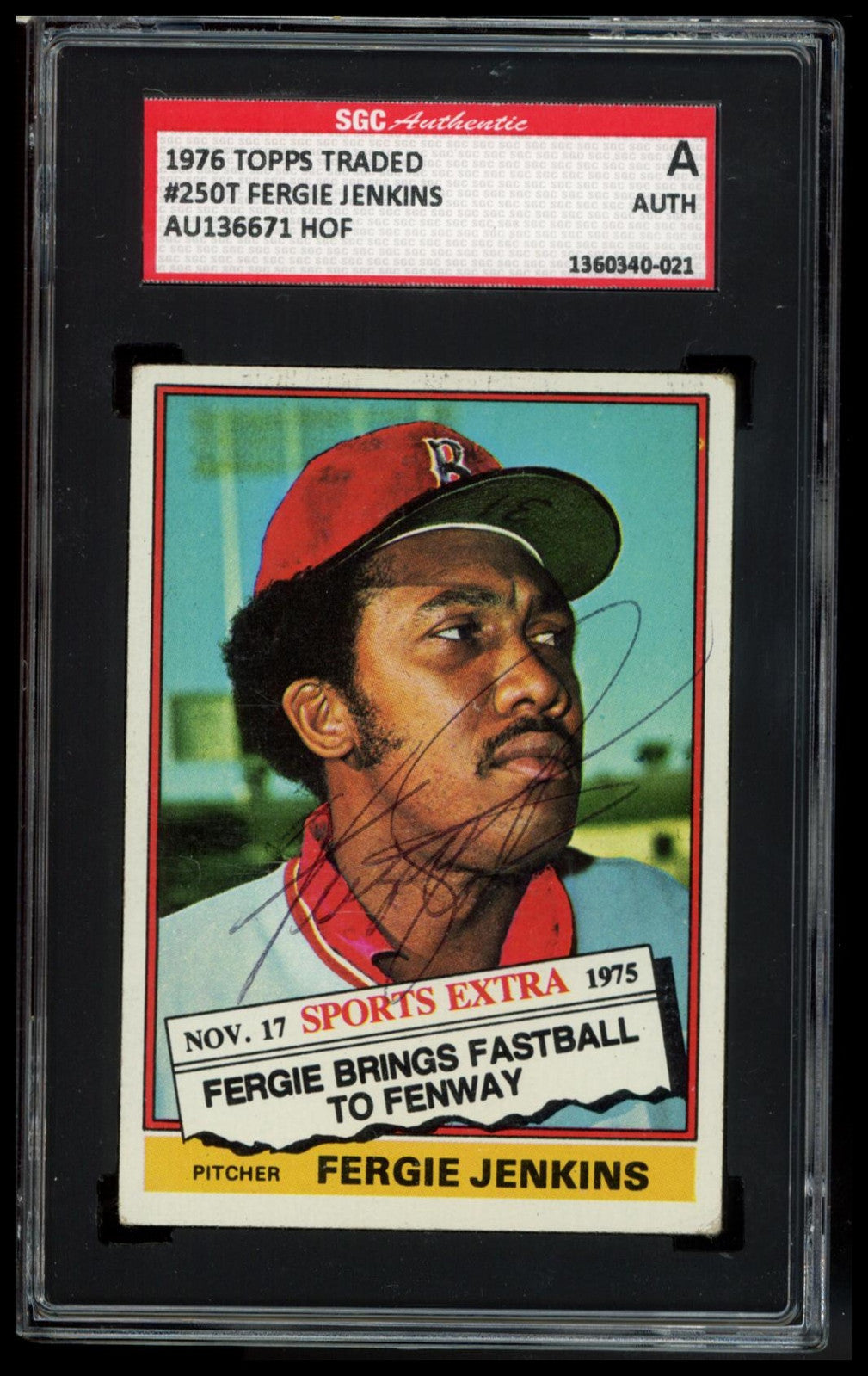 1976 Topps #250T Fergie Jenkins Traded SGC Authentic