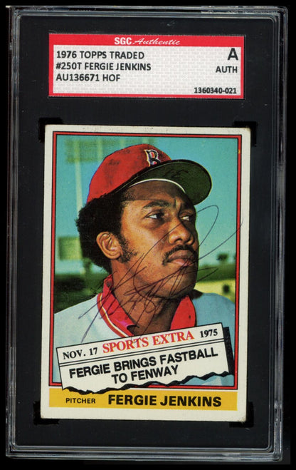 1976 Topps #250T Fergie Jenkins Traded SGC Authentic