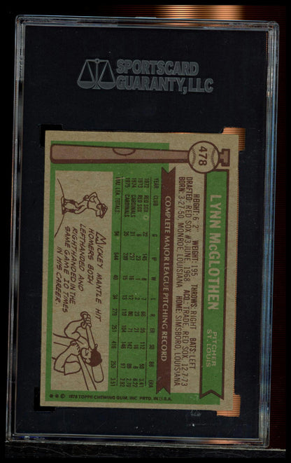 1976 Topps #478 Lynn McGlothen SGC Authentic