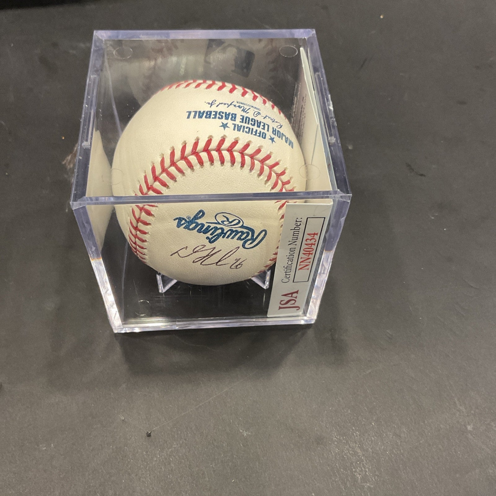 DJ Lemahieu Autographed Baseball JSA authentication In Case