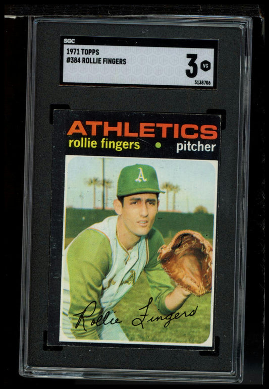 1971 Topps #384 Rollie Fingers SGC 3