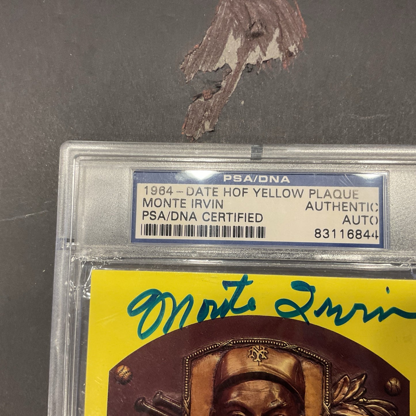 MONTE IRVIN PSA/DNA SIGNED HOF GOLD POSTCARD PLAQUE AUTOGRAPH PSA 8 NM-MT