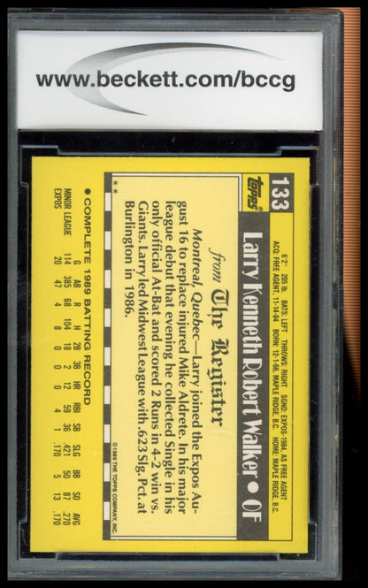 1990 Topps Major League Debut 1989 #133 Larry Walker BCCG 10