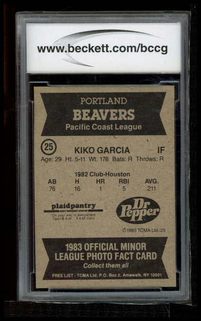 1983 TCMA Portland Beavers #25 Kiko Garcia BCCG 10