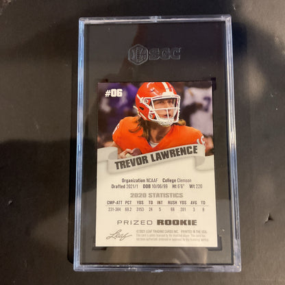 2021 Leaf # 06 Trevor Lawrence Prize Rookie SGC 10