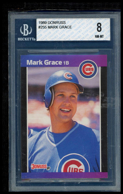 1989 Donruss #255a Mark Grace BGS 8
