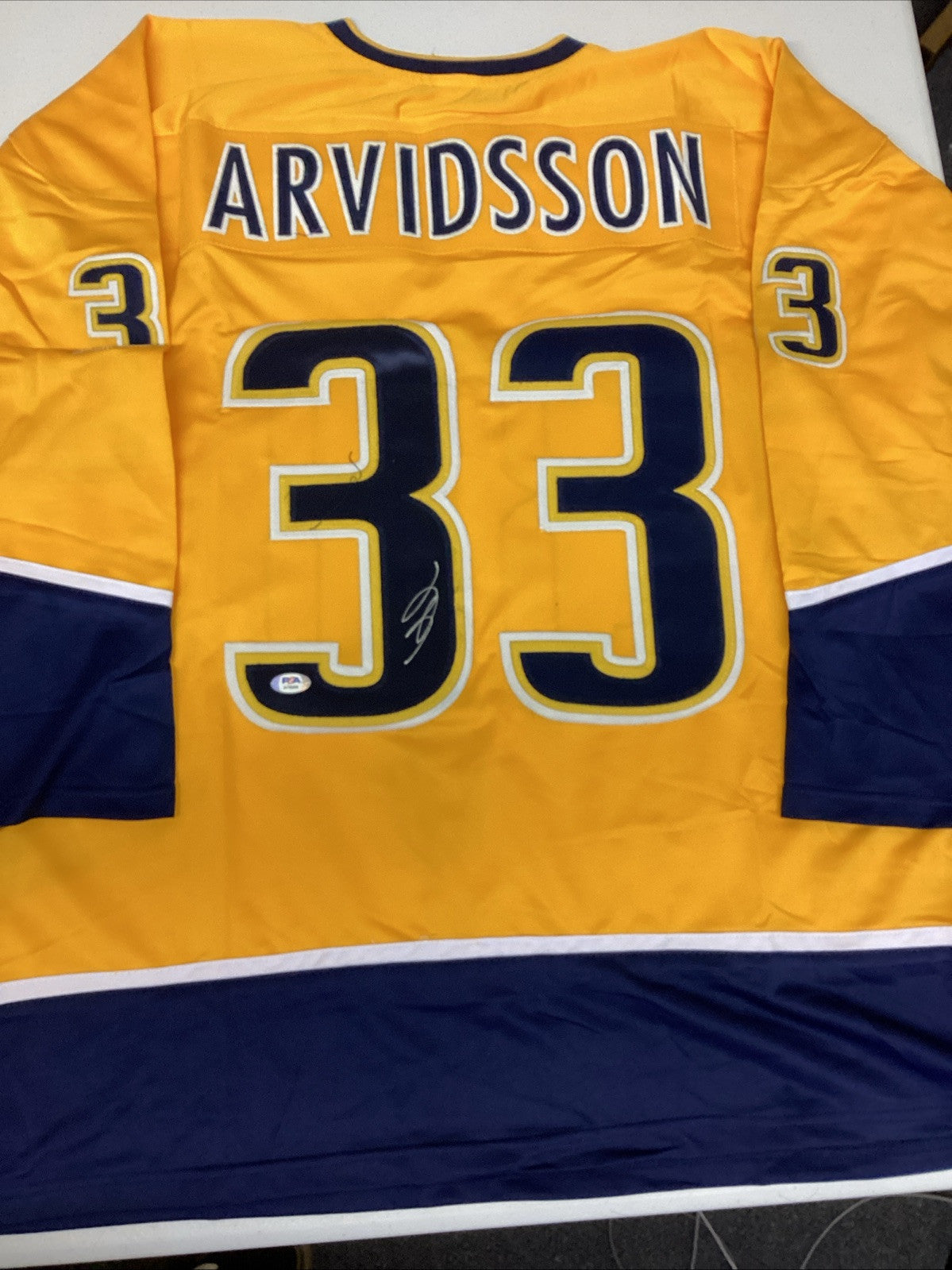 Viktor Arvidsson Autographed Nashville Predators Jersey (PSA)