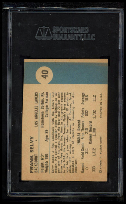 1961-62 Fleer #40 Frank Selvy
