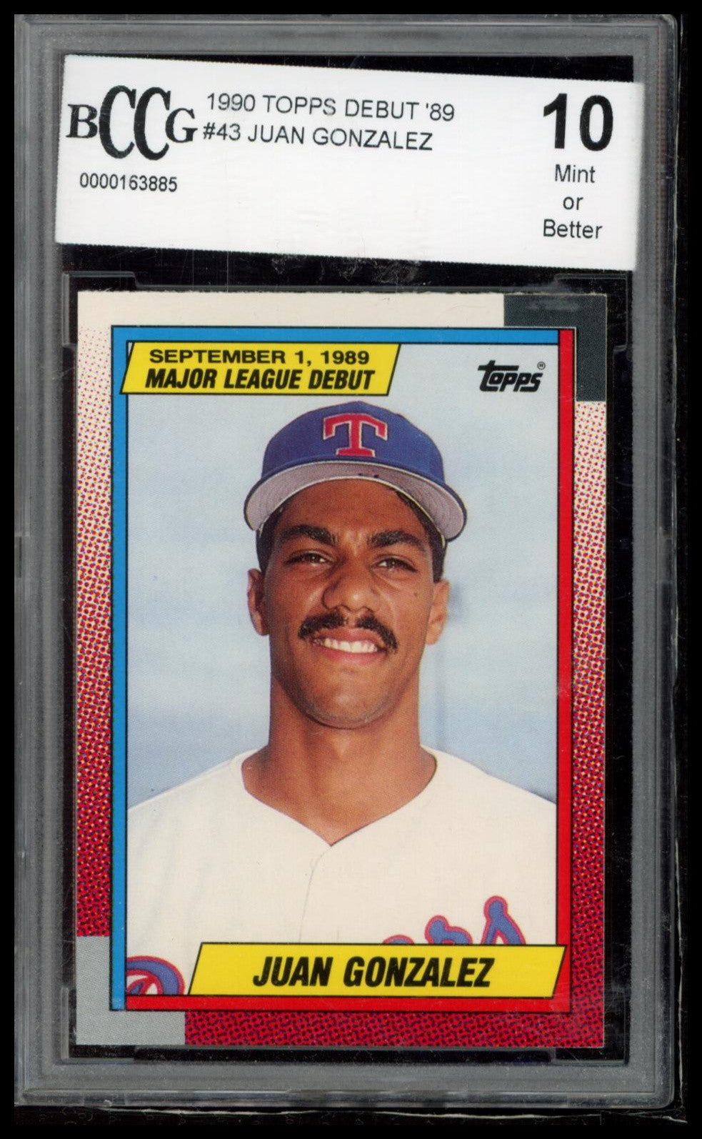 1990 Topps Major League Debut 1989 #43 Juan Gonzalez BCCG 10