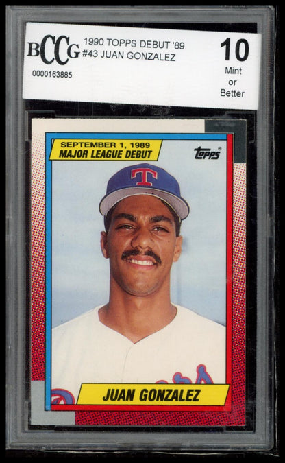 1990 Topps Major League Debut 1989 #43 Juan Gonzalez BCCG 10