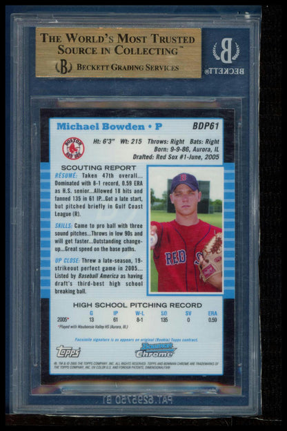 2005 Bowman Draft Picks & Prospects #BDP61 Michael Bowden Chrome BGS 9