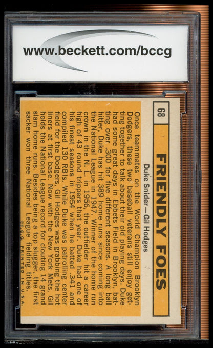 1963 Topps #68 Friendly Foes (Gil Hodges / Duke Snider) BCCG 7