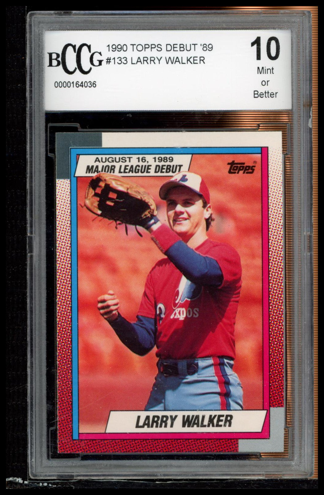 1990 Topps Major League Debut 1989 #133 Larry Walker BCCG 10