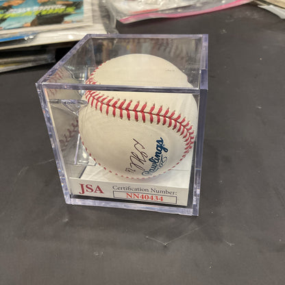 DJ Lemahieu Autographed Baseball JSA authentication In Case