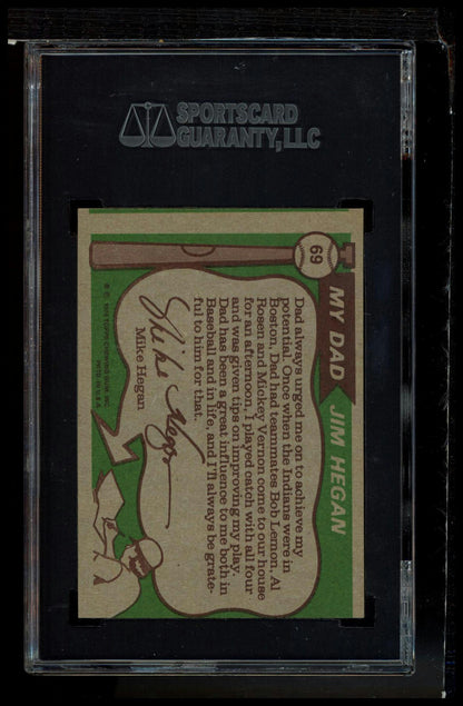 1976 Topps #69 Jim Hegan / Mike Hegan SGC Authentic