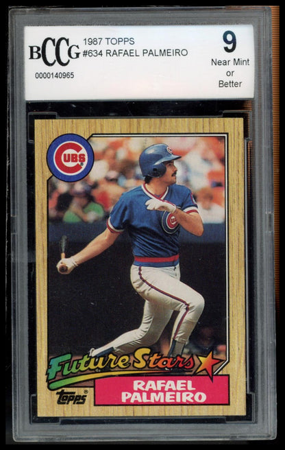 1987 Topps #634 Rafael Palmeiro BCCG 9