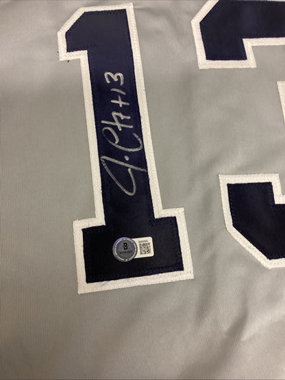 New York Yankees Jim Leyritz Signed Jersey Beckett COA Autograph Custom Xl