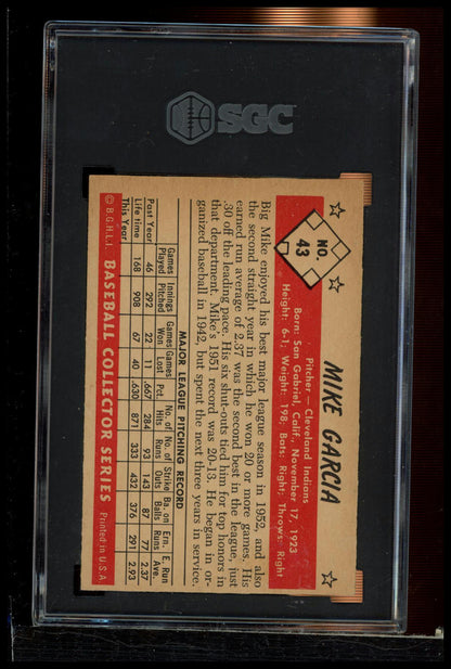 1985 Dover 1953 Bowman Color #43 Mike Garcia SGC 2.5