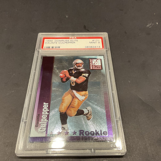 Daunte Culpepper Rookie Card 1999 Donruss Elite #171 PSA 9