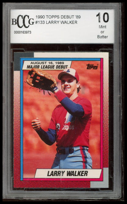 1990 Topps Major League Debut 1989 #133 Larry Walker BCCG 10