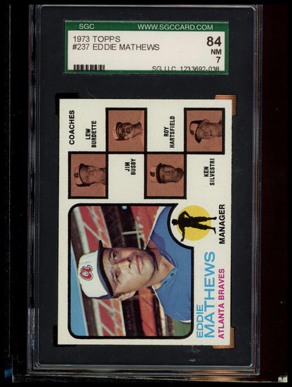 1973 Topps #237b Braves Field Leaders i SGC 7