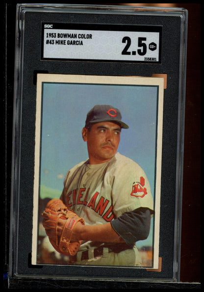 1985 Dover 1953 Bowman Color #43 Mike Garcia SGC 2.5